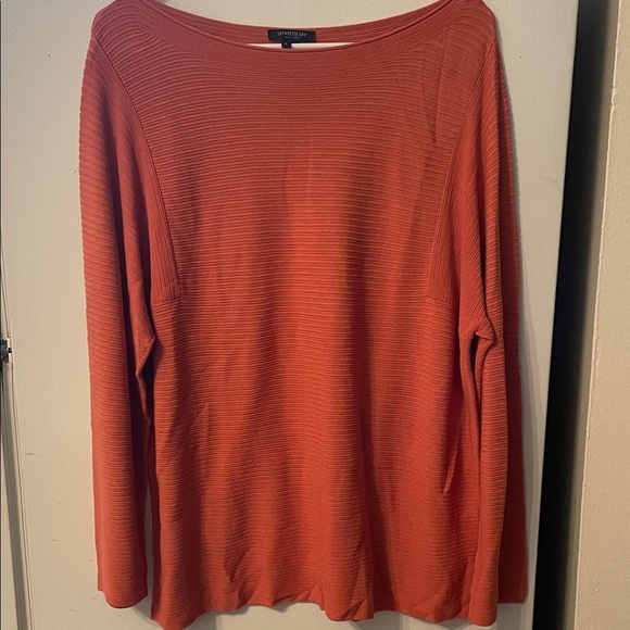 Lafayette 148 New York Large Vibrant Orange Knit Top - Picture 1 of 7